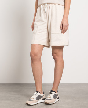Peserico Beige shorts with monil chain P04872J002379