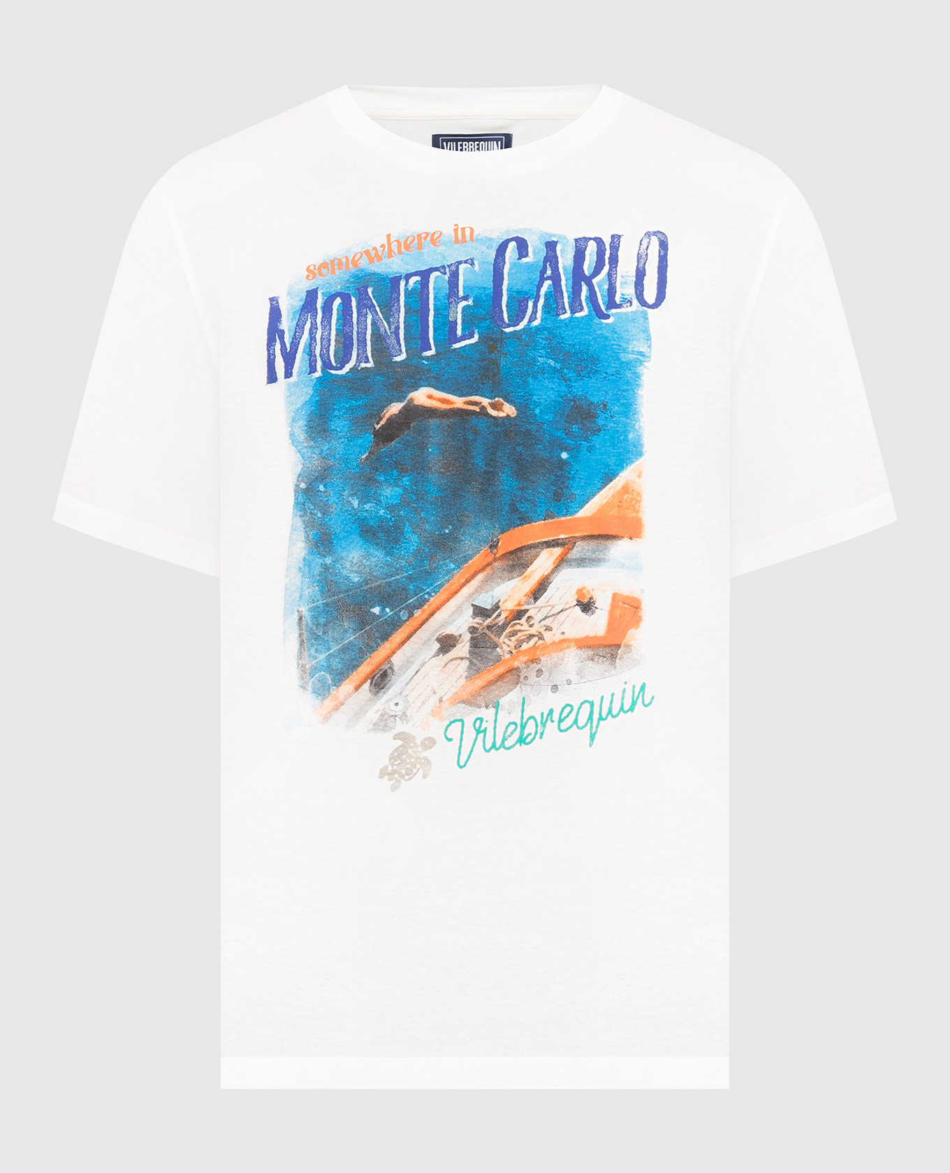 Vilebrequin White t-shirt with Monte Carlo print