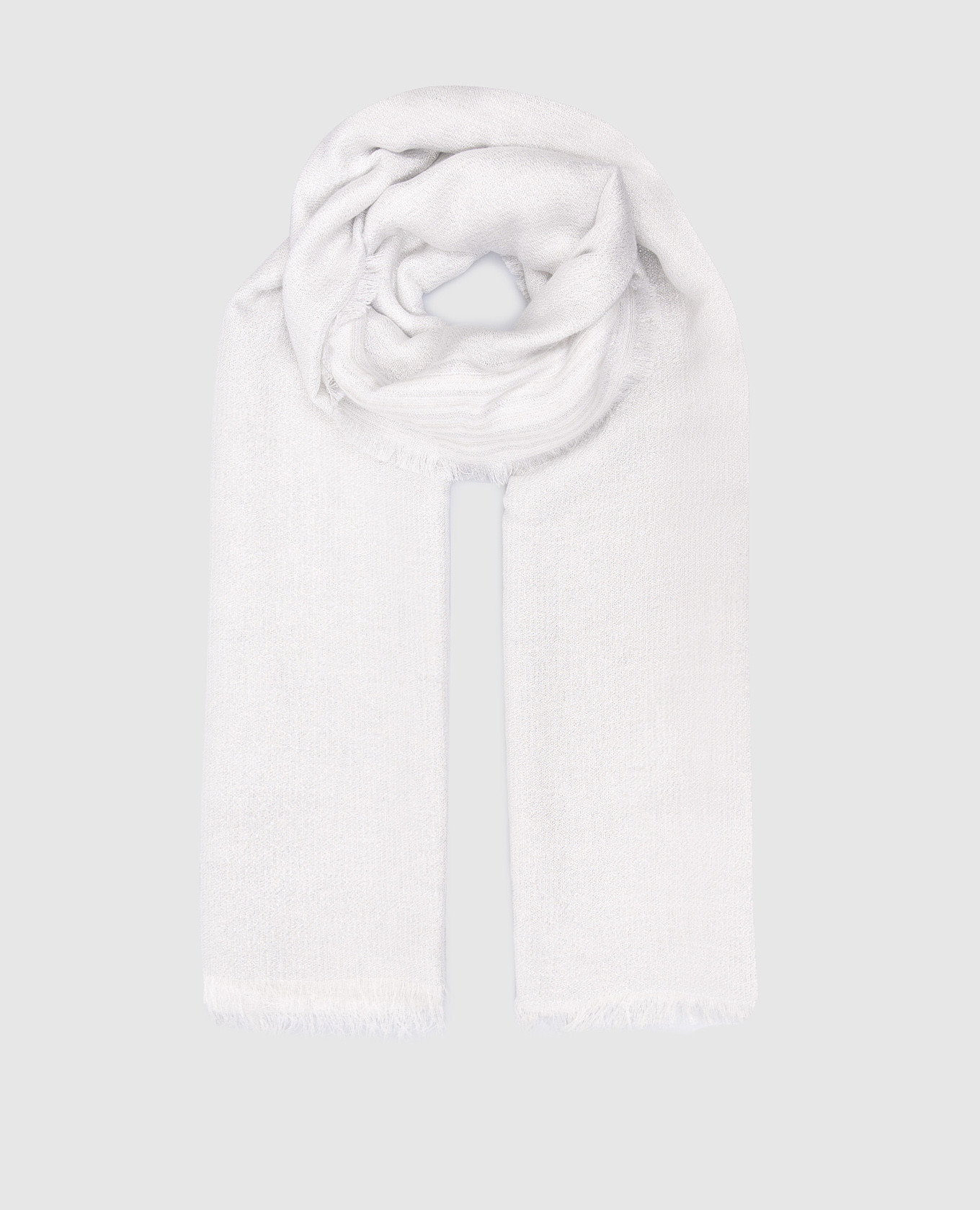 

White scarf with linen and lurex Peserico
