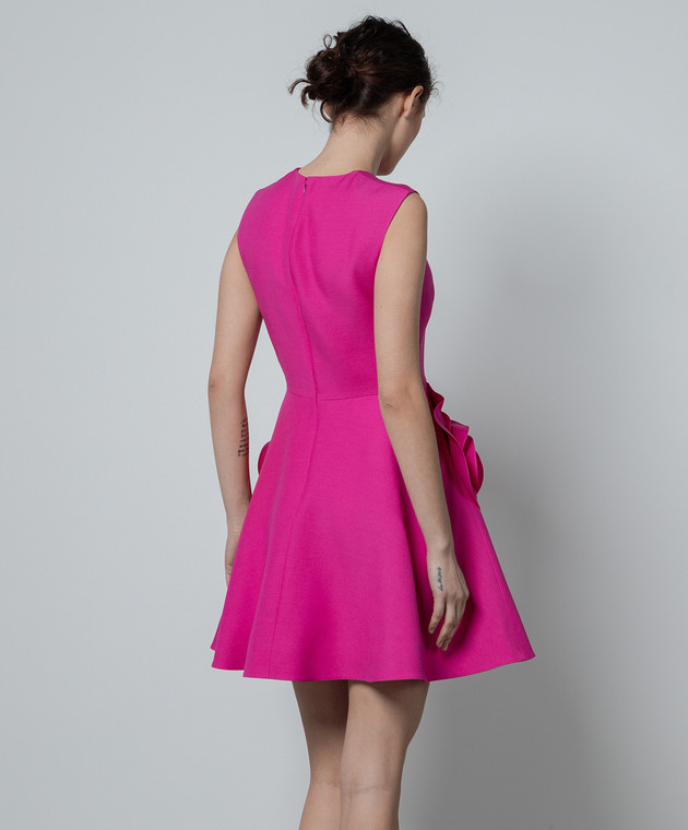 open lace back dress Valentino pink silk dress with braided detail