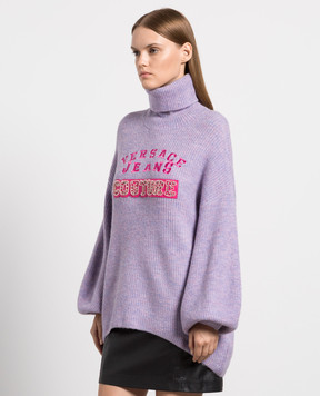 Versace Jeans Couture Purple t-shirt with logo 75HAFM08CM26N
