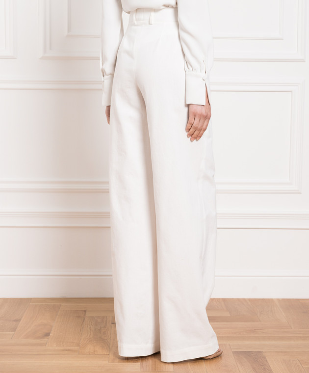 パンツ ERMANNO SCERVINO Woman Pants White D462P303BQP 10601 Ermanno Scervino Belted Palazzo Pants | White | FARFETCH JO