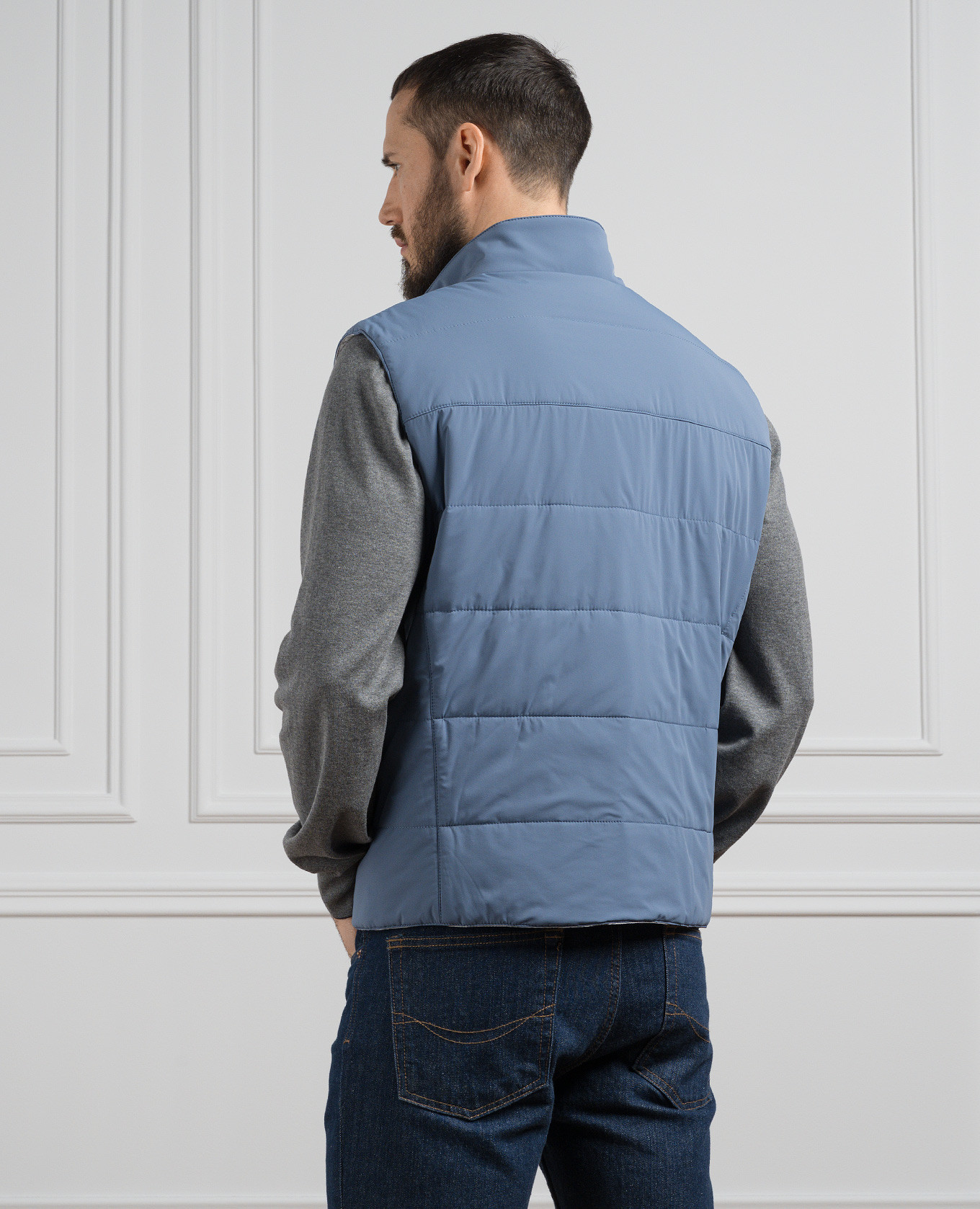 Blue quilted vest Enrico Mandelli 4