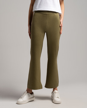 JOSEPH Khaki flared pants with silk JF008252