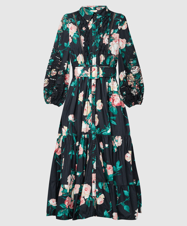 slim fit dress slacks Cupro Relaxed Dress in Anemone Field – Beau & Ro main image 1