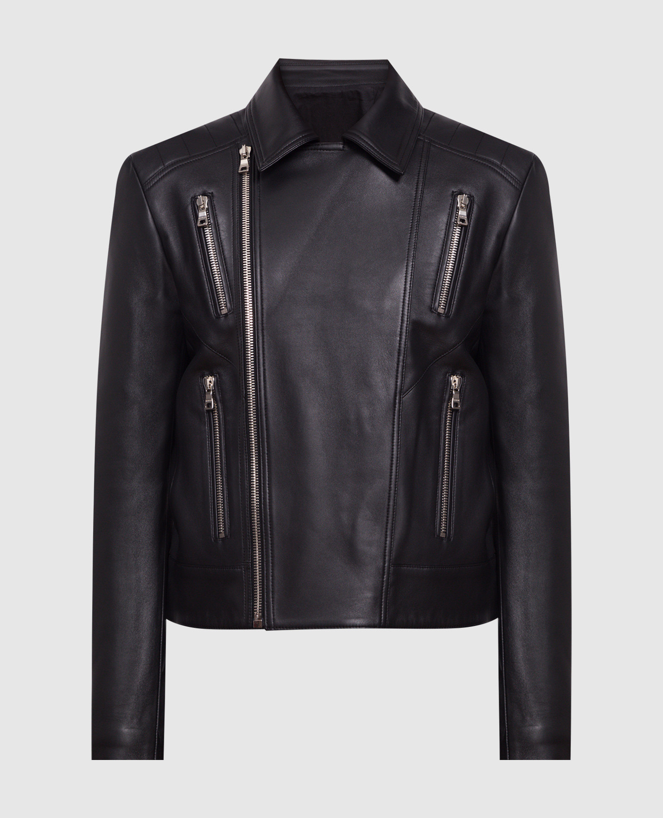 

Black leather jacket Balmain