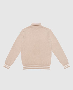 Brunello Cucinelli Children's beige cashmere sweater with a textured pattern B22M73703C