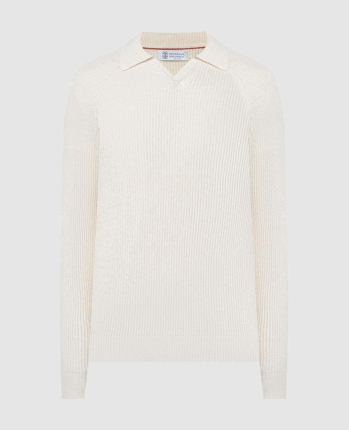 

Beige pullover with a ribbed collar Brunello Cucinelli