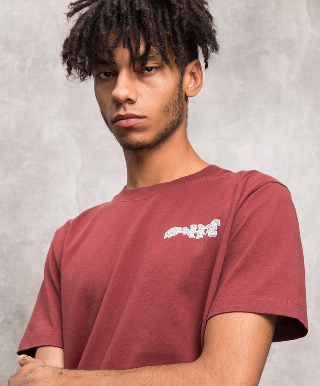 Off-White authentic Off-White Arrows Tee Burgundy