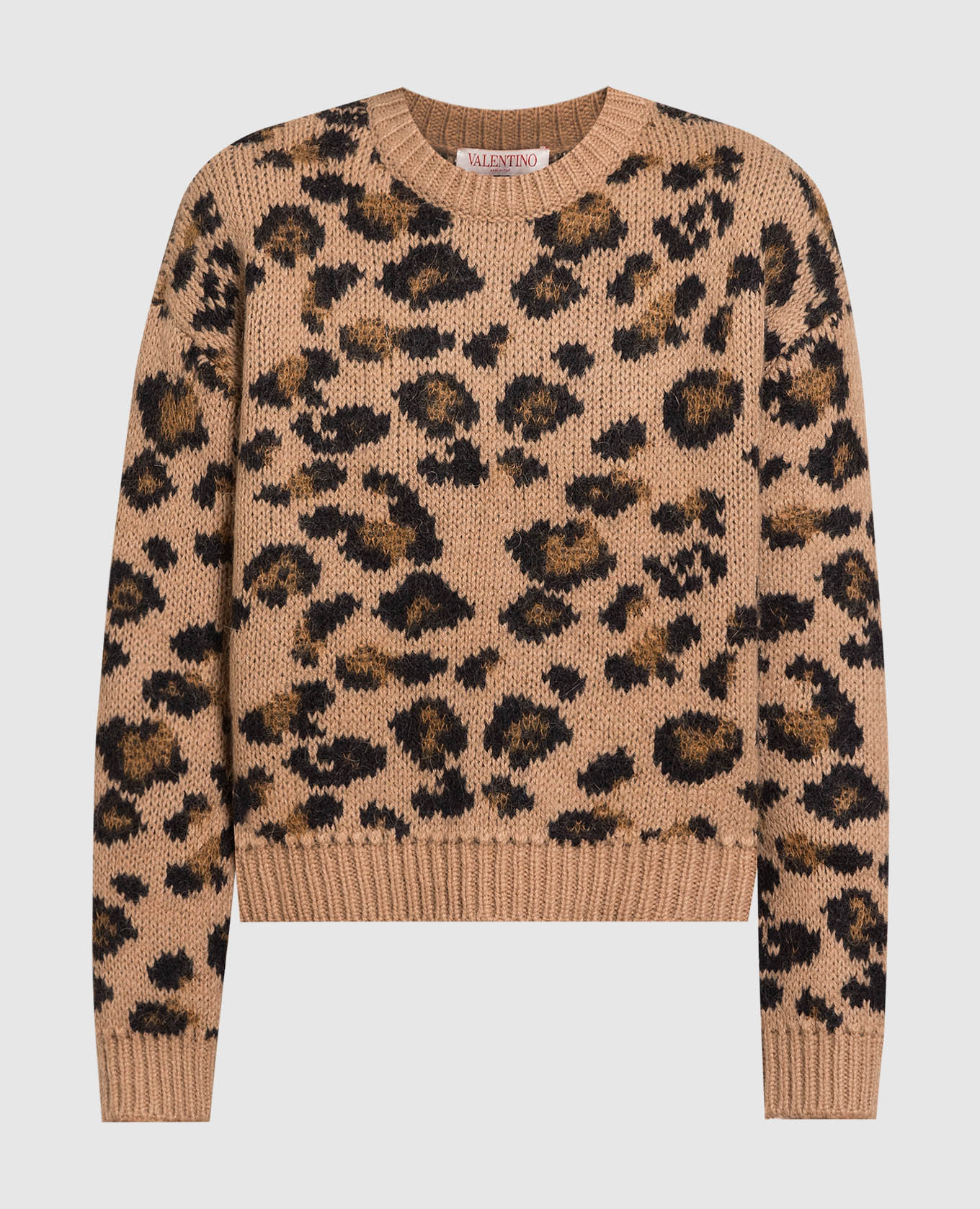 Brown sweater in an animalistic print valentino