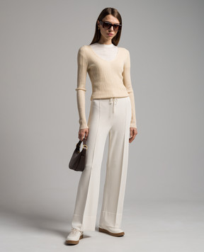 Theory Beige ribbed pullover N1216712