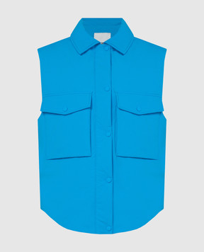 Yves Salomon Army Blue down vest 24EFG00474B01W