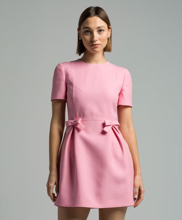 Valentino - Pink wool and silk mini dress 4B3VA6T01CF - shop Valentino - Pink wool and silk mini dress 4B3VA6T01CF - shop