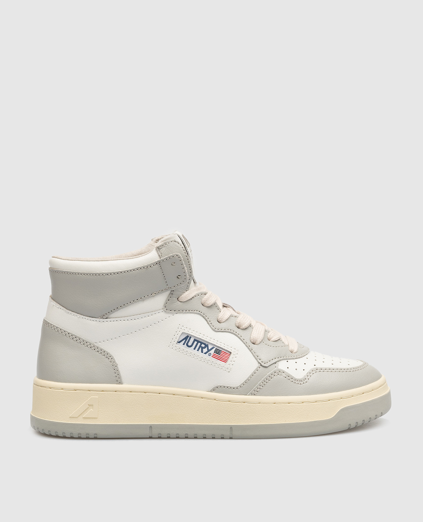 White leather high-tops with logo autry