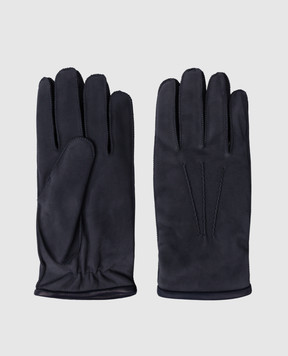 MooRER Navy Halvard-nk suede gloves HALVARDNK