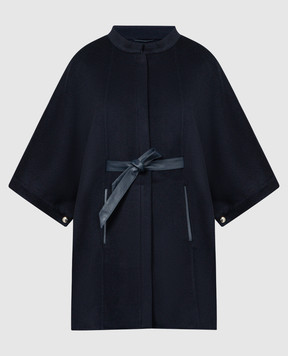 Enrico Mandelli Blue wool and cashmere cape A7D0503816