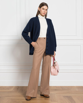 Ballantyne Brown wool flared pants BLT153UWUNI