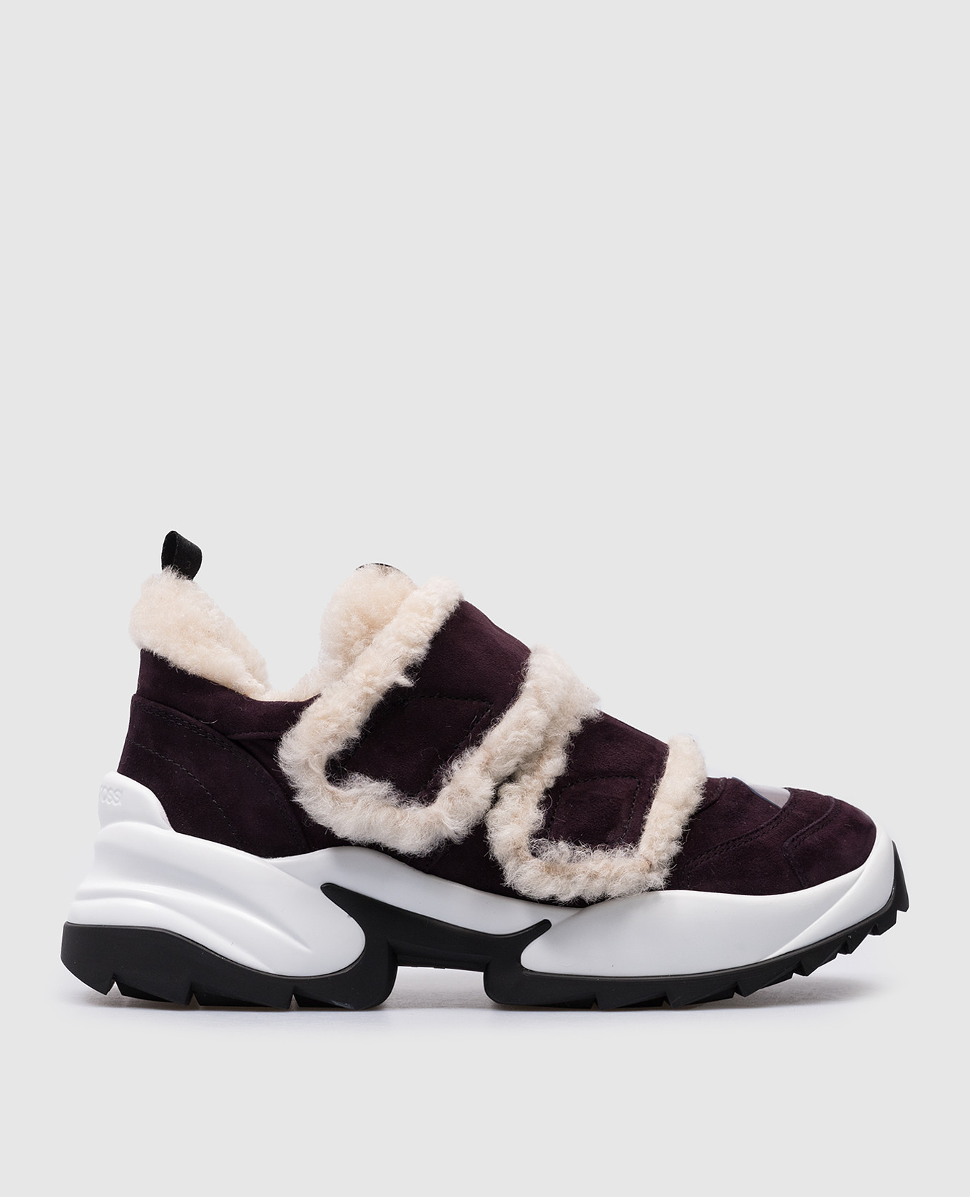 Sergio Rossi - Extreme purple suede sneakers with fur A91760MFI621