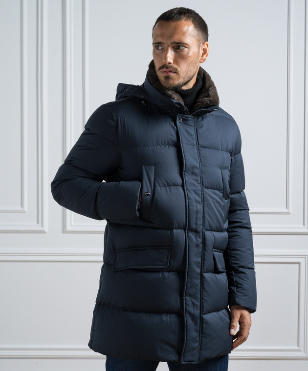 Herno - Arendelle logo down jacket in blue PI001078U12414 - shop 