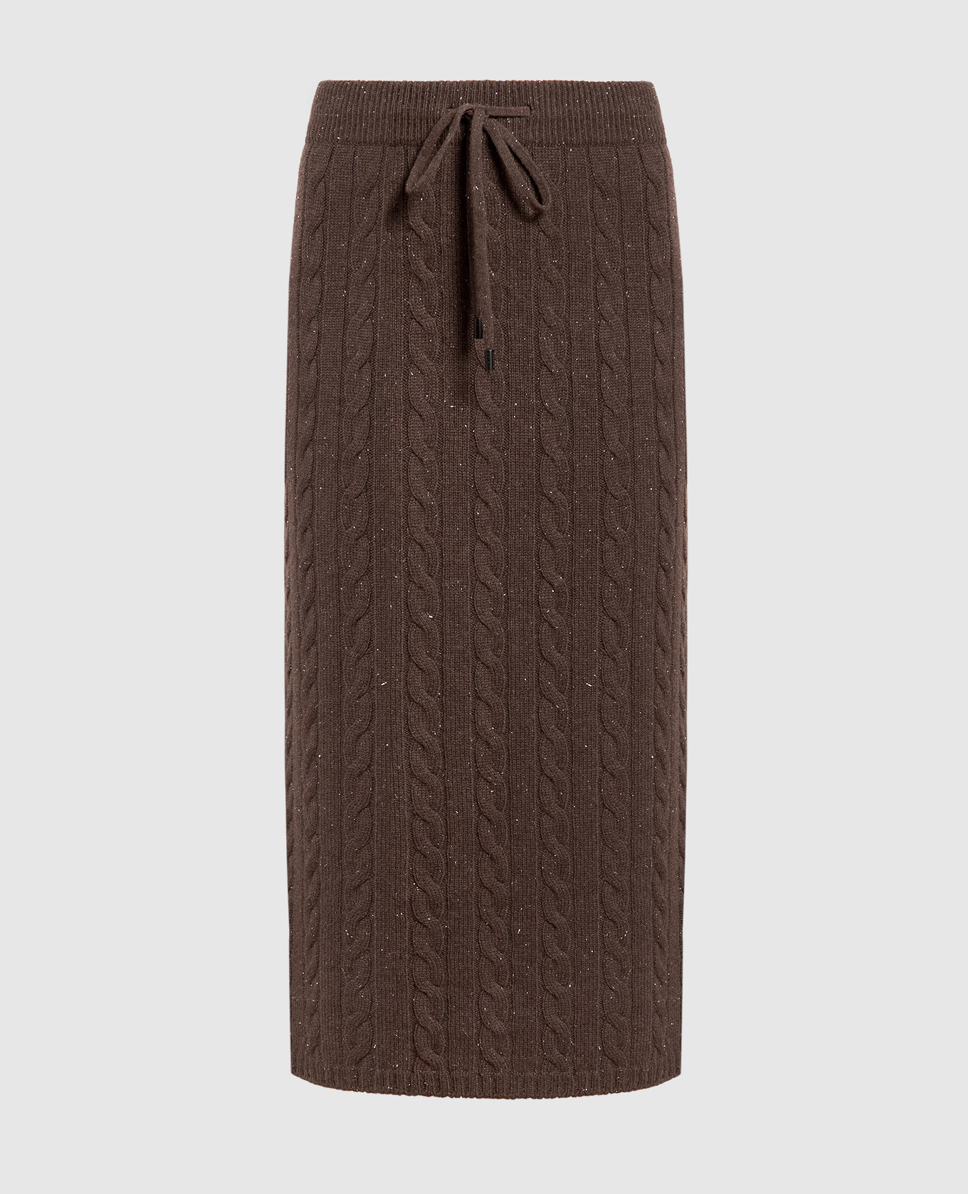 

Brown midi skirt with textured pattern and lurex Peserico