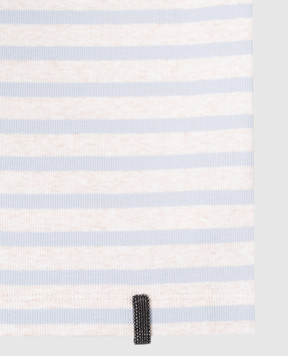 Brunello Cucinelli Children's beige striped top with monil chain BL943T414B