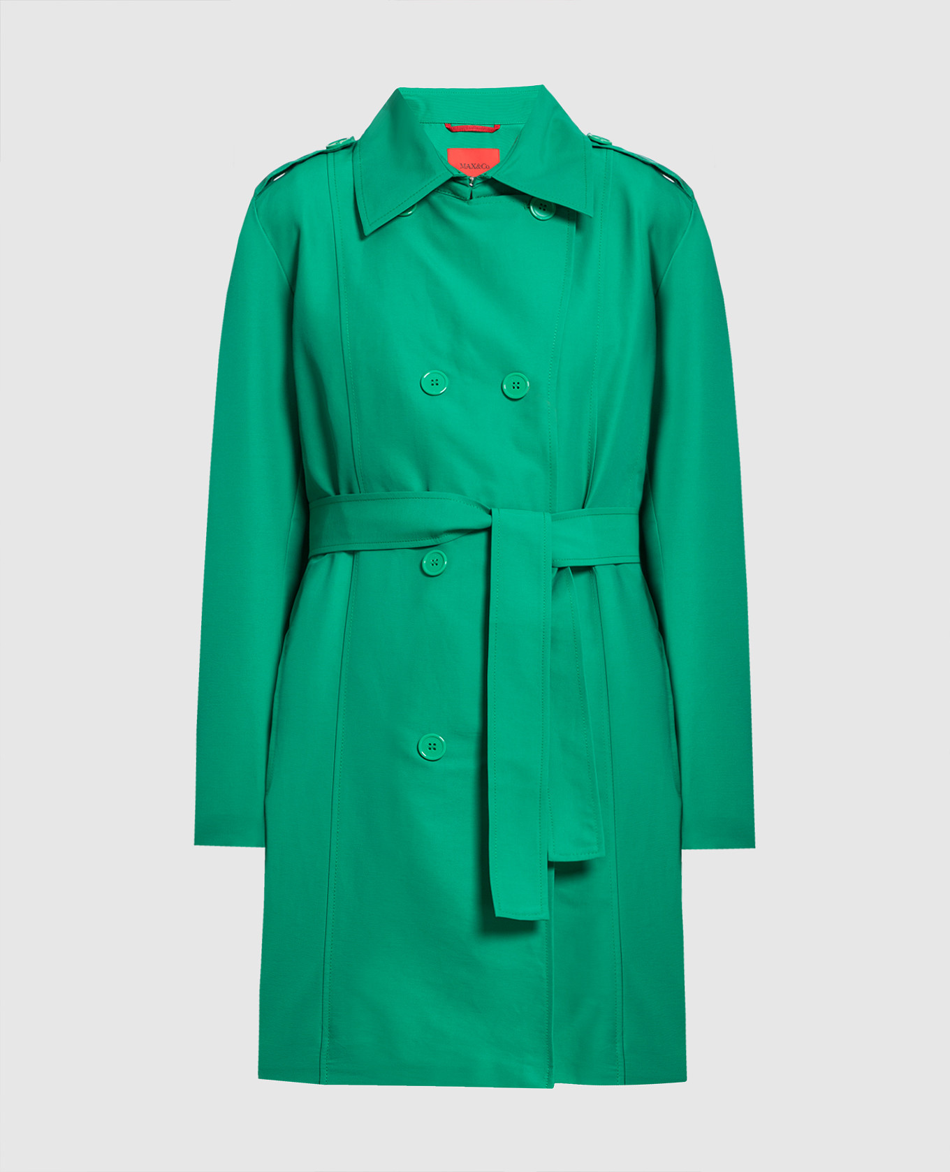 Max & Co Green double-breasted raincoat