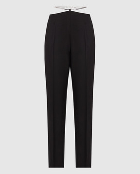 Dondup Black pants made of wool Blanca with a chain DP701WS0111DXXX