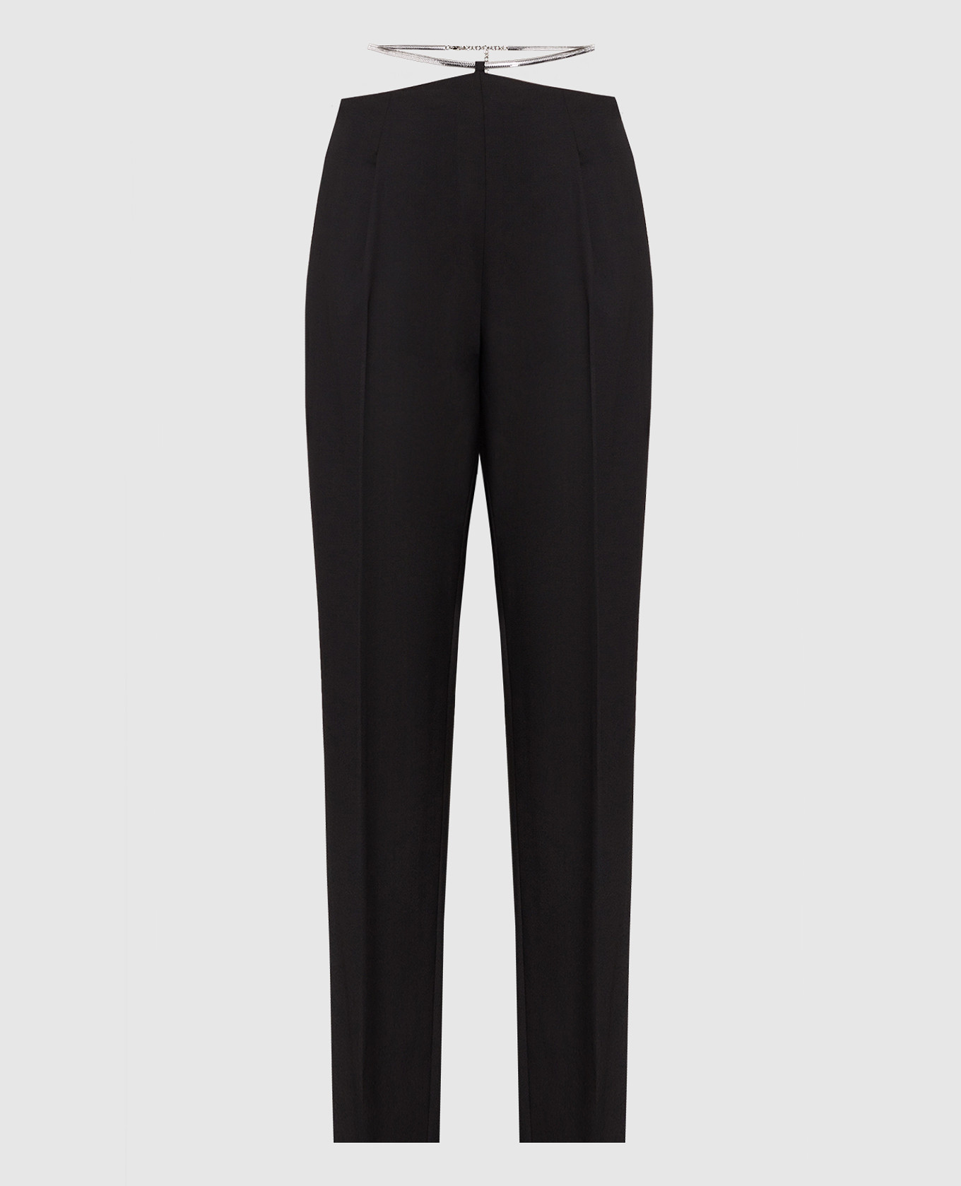 Black pants made of wool Blanca with a chain Dondup
