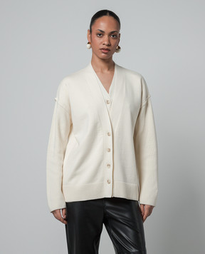 AERON Beige VELOUTE cardigan with wool VELOUTE