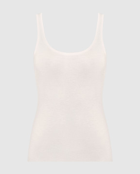 CO Beige cashmere ribbed top 8202BCM