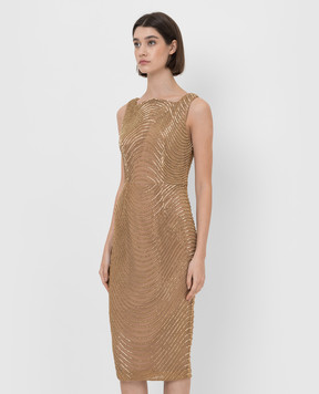 Rachel Gilbert Axton midi dress with beads and slit 22RRG61040
