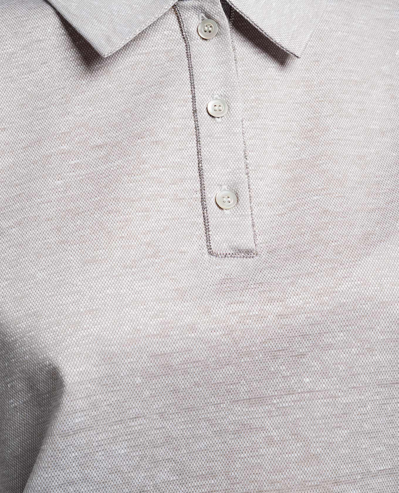 

Gray linen polo shirt with monil chain Peserico, Grey