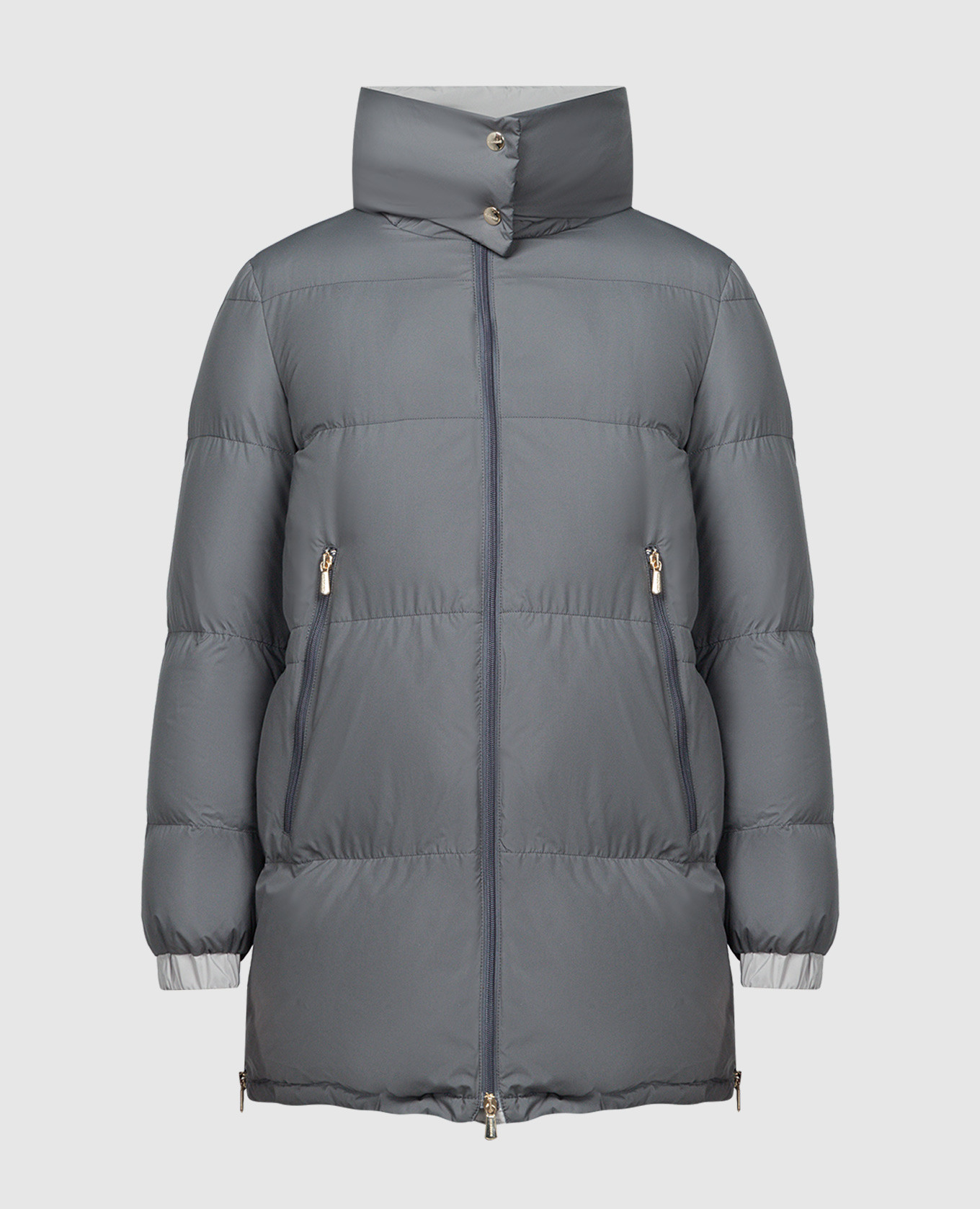 

Gray quilted down jacket Enrico Mandelli, Серый
