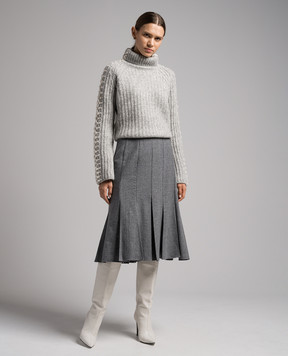 Ermanno Scervino Gray sweater with textured embroidery D435M360RPUY
