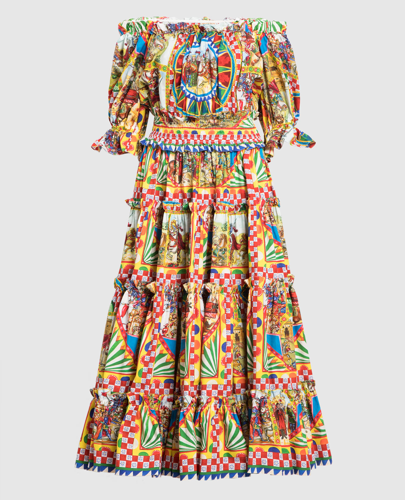 Dolce&Gabbana - Carretto print midi dress F6D3TTHP5VX - shop with 