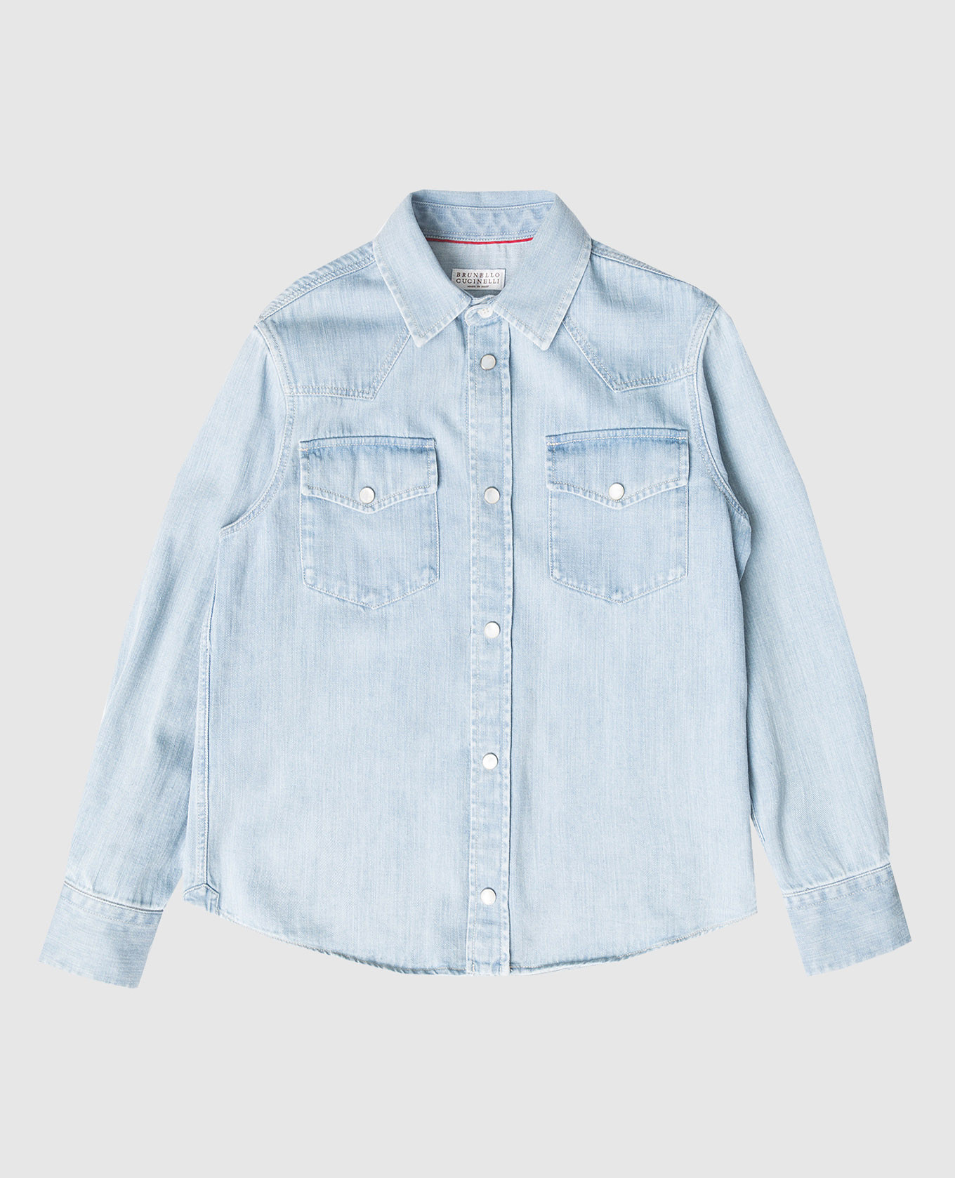 

Children's blue denim shirt Brunello Cucinelli, Light blue