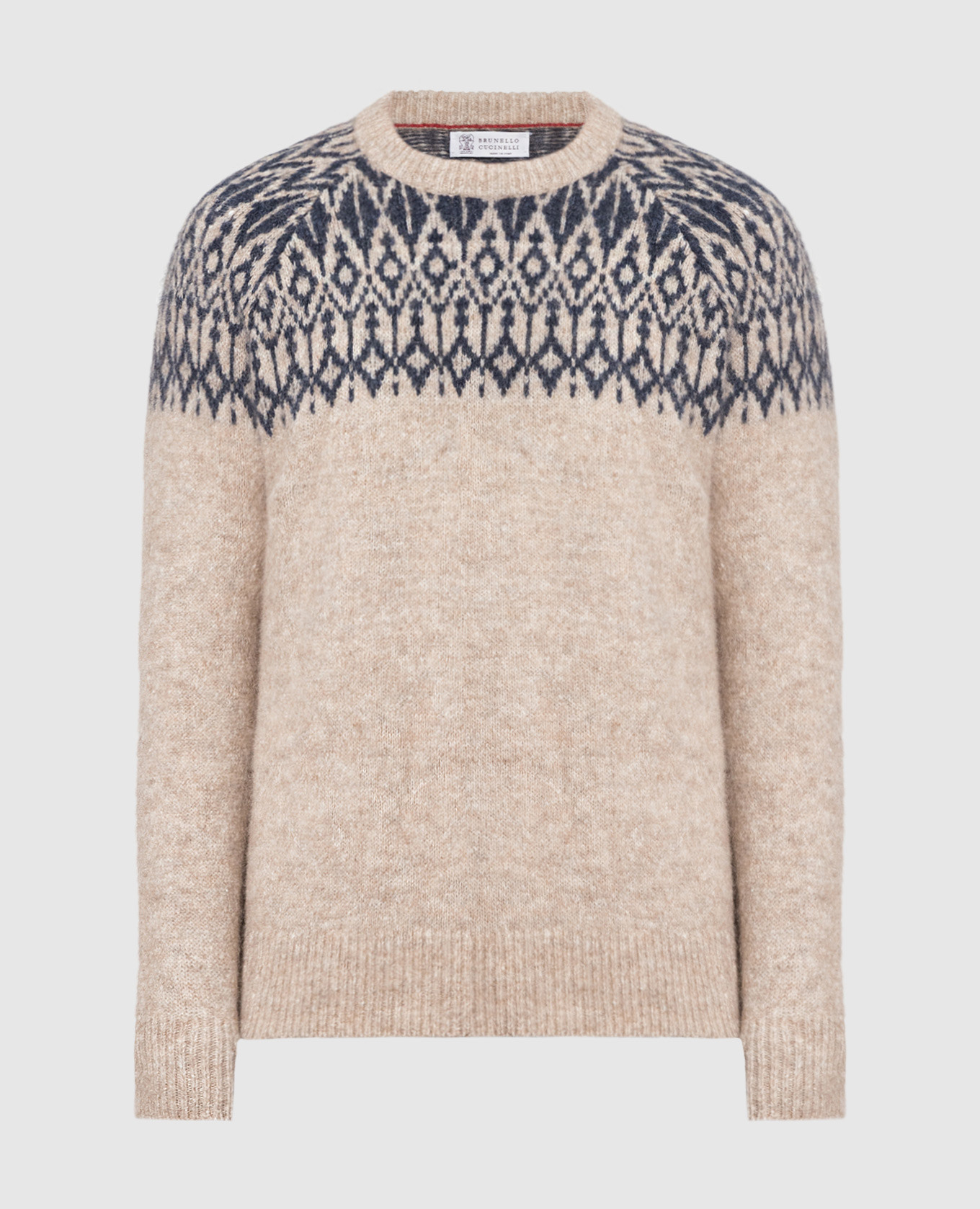 Beige sweater with a pattern brunello cucinelli