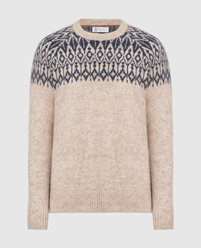 Brunello Cucinelli Beige sweater with a pattern MSO504200