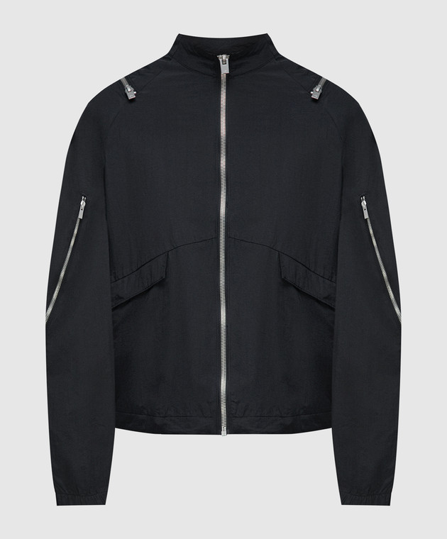 HELIOT EMIL Black Windbreaker Jacket Heliot Emil