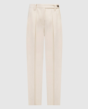 Brunello Cucinelli Beige pants with linen MH579P8607