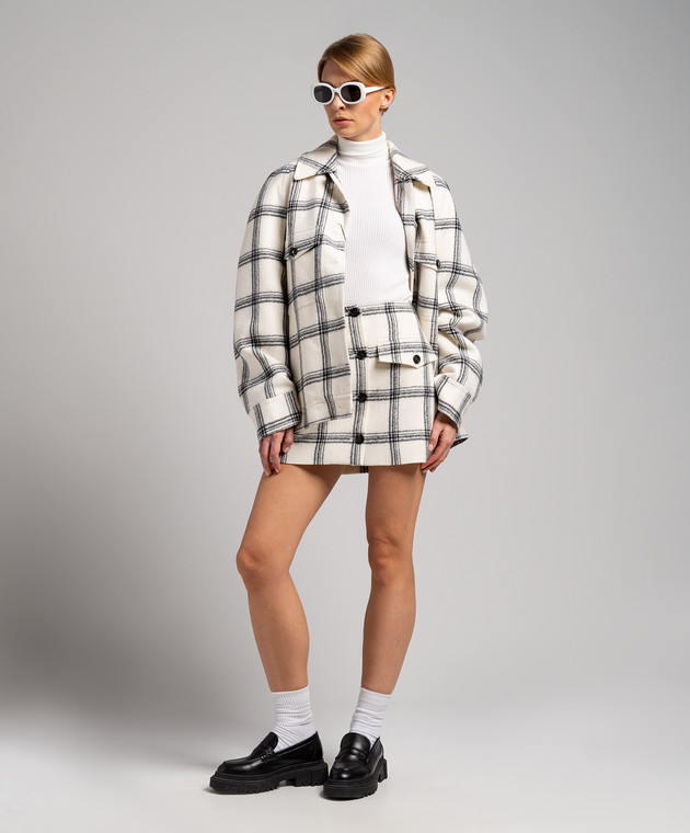Max Mara Sportmax - White Assenzi checked wool jacket ASSENZI