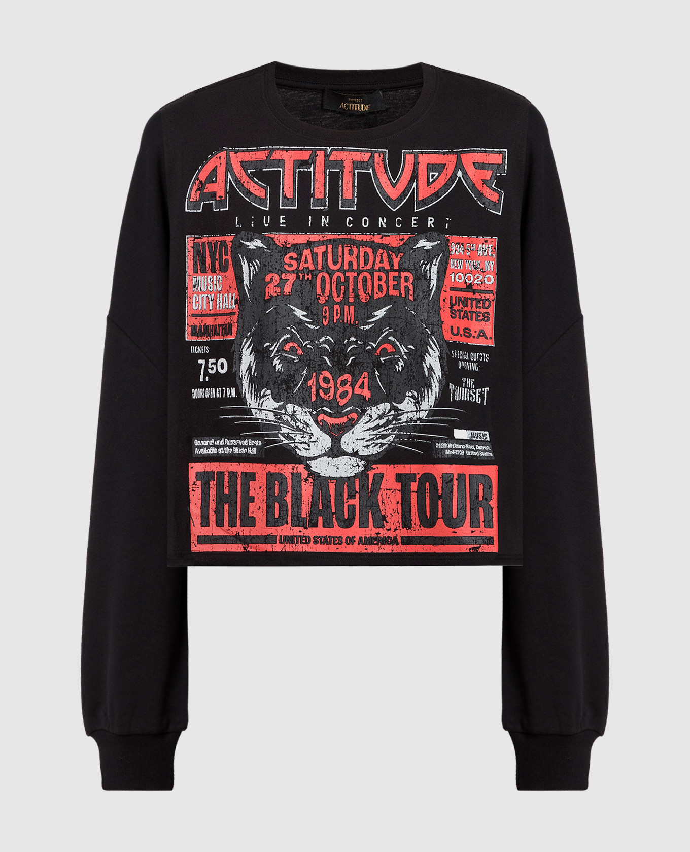 

Black sweatshirt with a print Twinset Actitude