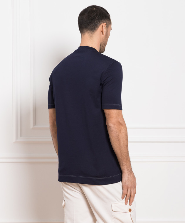 Brunello Cucinelli - Blaues T-Shirt mit „Dream out Loud“-Aufdruck