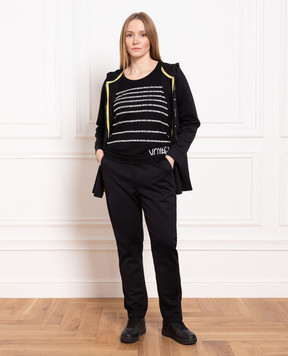 Marina Rinaldi Black t-shirt with a contrasting print VANIA
