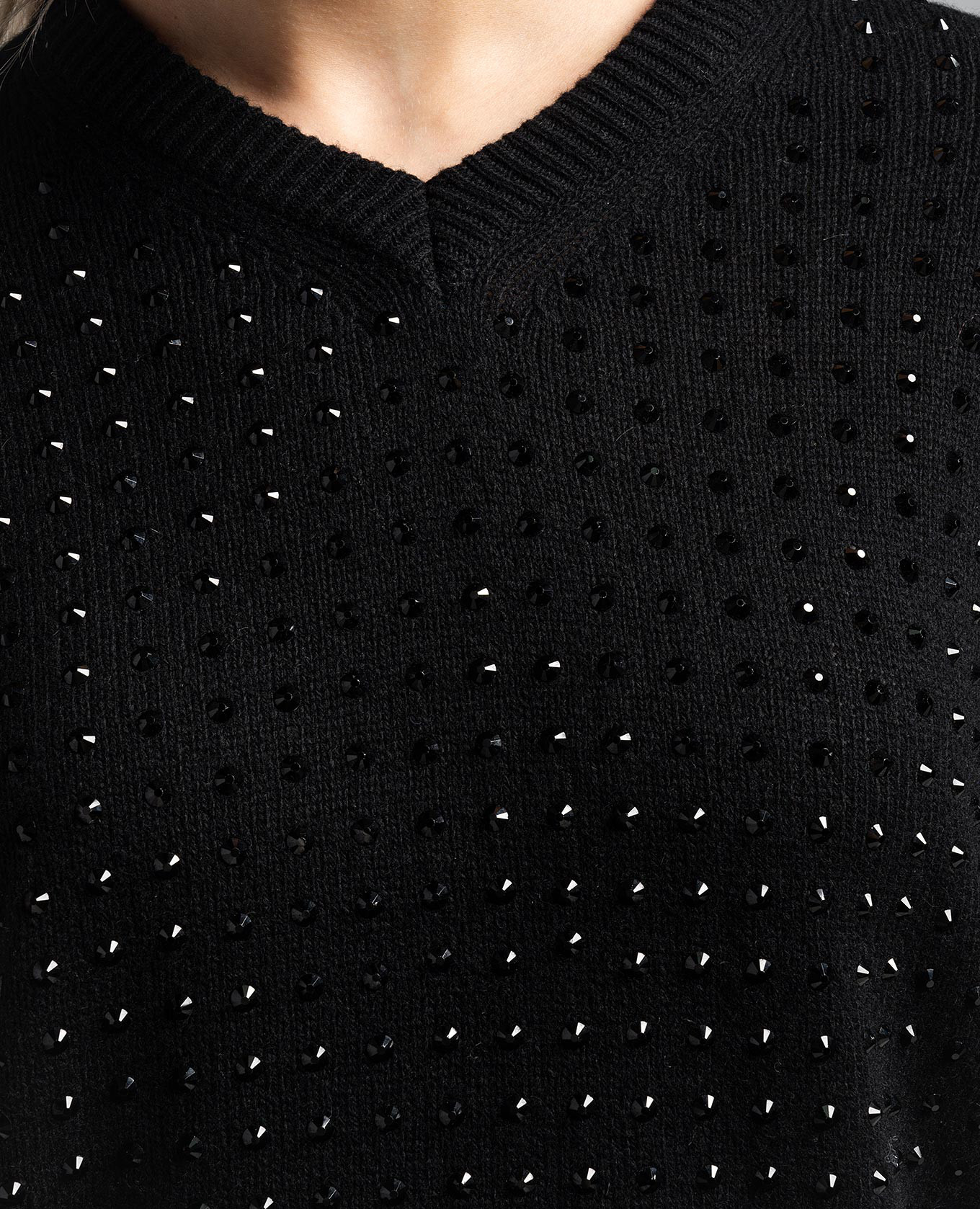 Uta black pullover with crystals Max Mara Sportmax 5