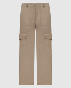 Valentino Cargo pants in khaki with V logo 4B3RB5P58BD