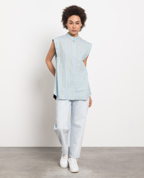 Dondup Blue striped top DC231EF0135D002