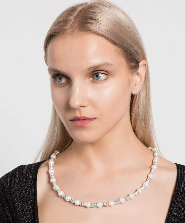 アクセサリーその他 MAGDA BUTRYM Woman Jewel Silver 705725 SILVER Magda Butrym - Silver necklace with crystals and beads