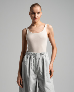 CO Beige cashmere ribbed top 8202BCM
