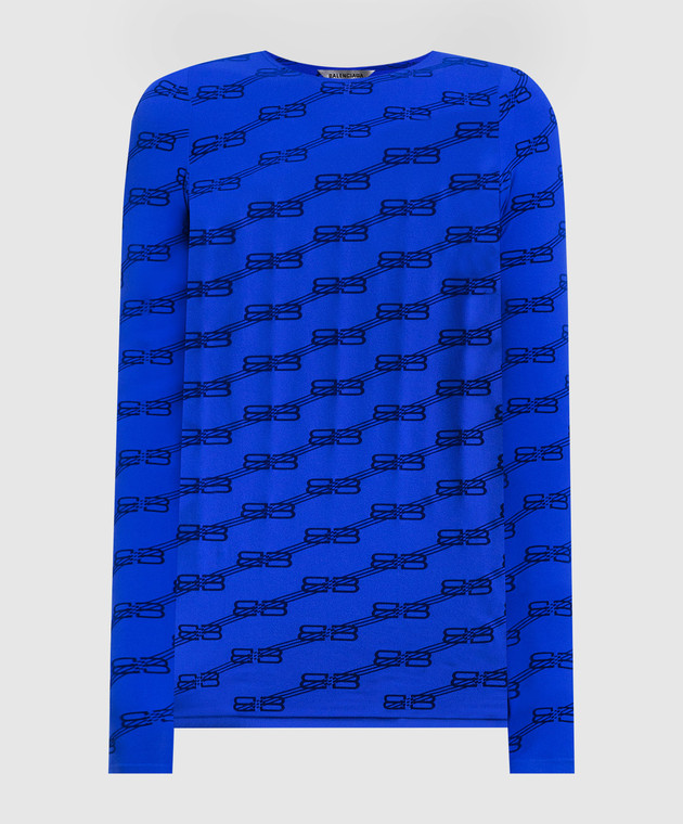 Balenciaga Blue jumper in textured logo pattern 6008793C5B44300 buy with European delivery at Symbol